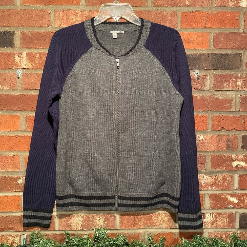 Halogen Wool Zip Up Sweater, Sz L